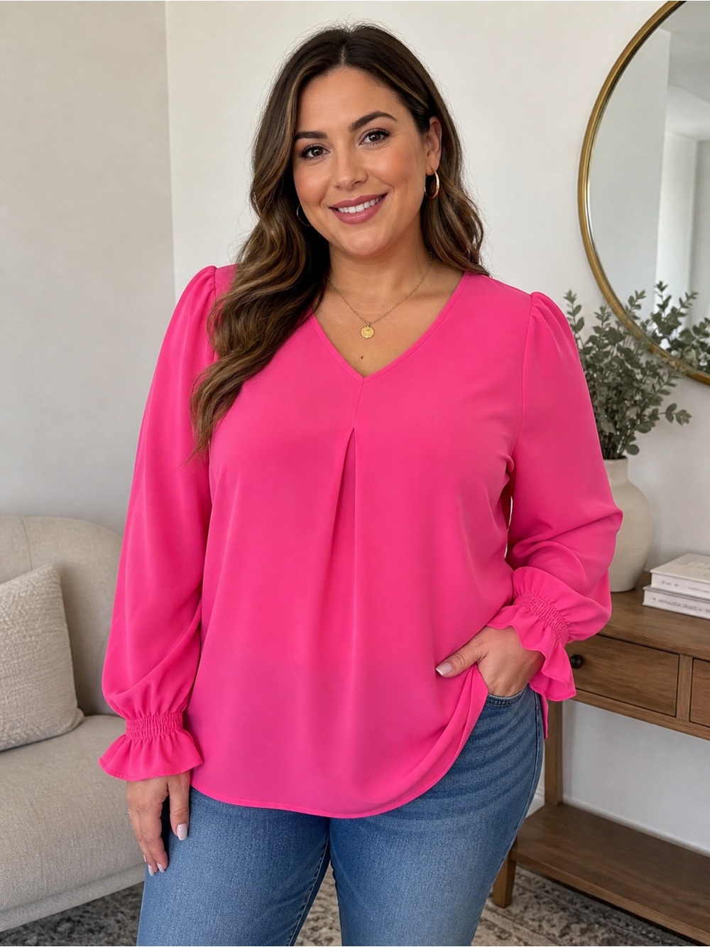 Elegant/Corporate Blouse • Hot Pink• 💖